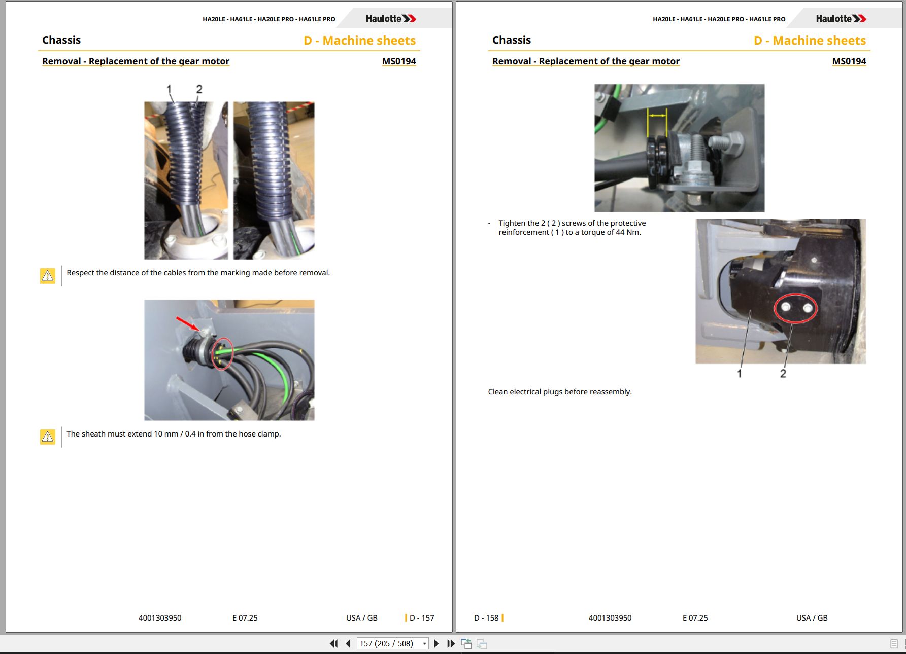Haulotte Articulating Boom Lift HA20LE to HA61LE PRO Service Repair Manual 4001303950 07.2025 EN (2)