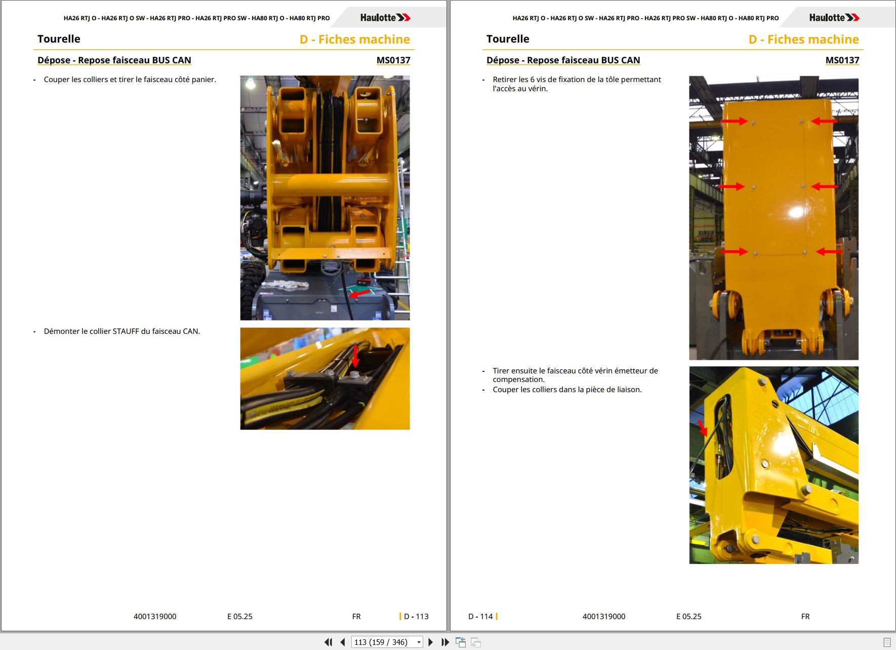 Haulotte Articulating Boom Lift HA26 RTJ O to HA80 RTJ PRO Maintenance Manual 4001319000 05.2025 FR (2)