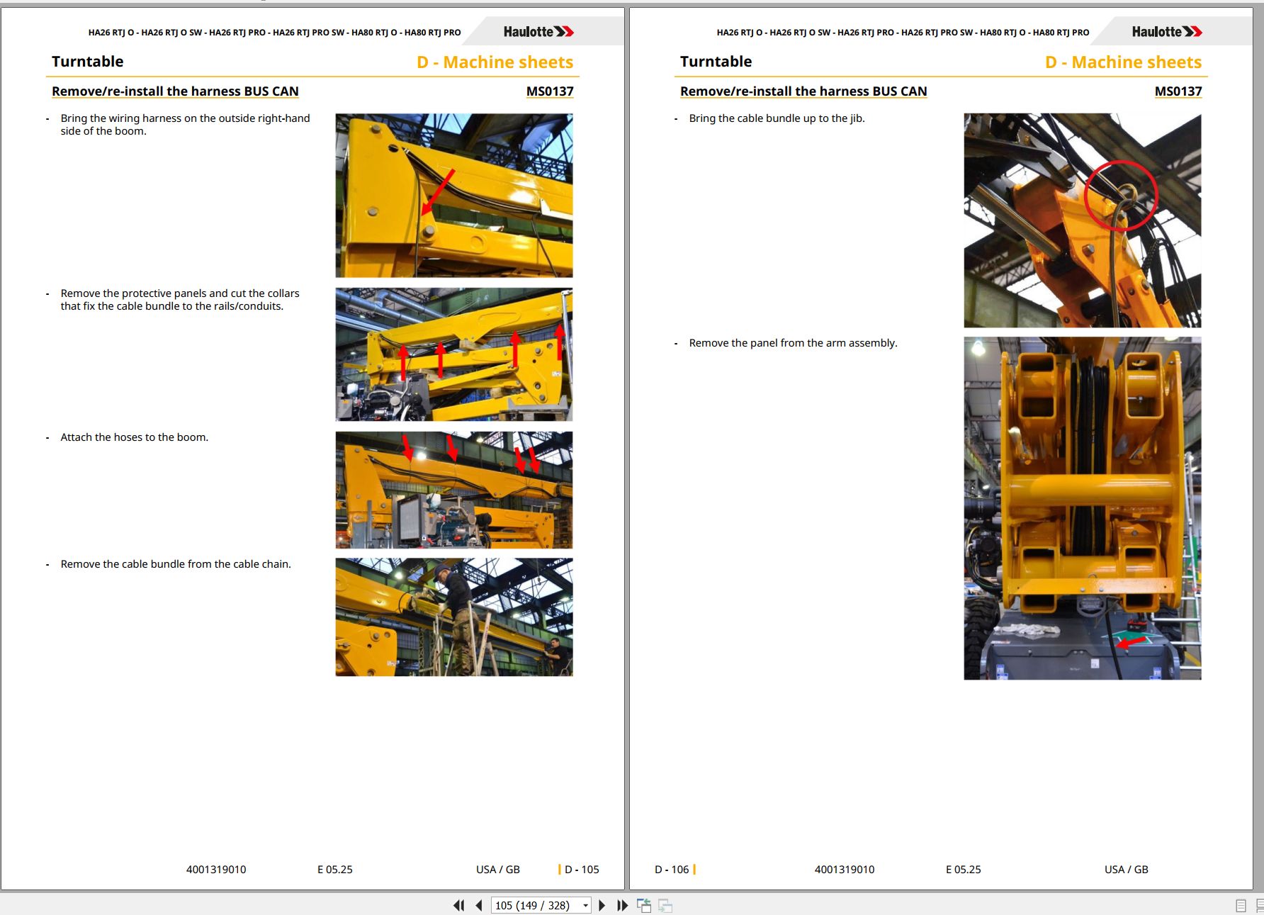 Haulotte Articulating Boom Lift HA26 RTJ O to HA80 RTJ PRO Service Repair Manual 4001319010 05.2025 EN (2)
