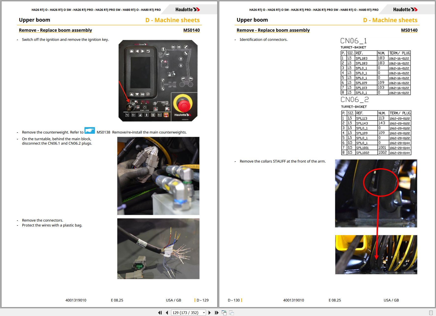 Haulotte Articulating Boom Lift HA26 RTJ O to HA80 RTJ PRO Service Repair Manual 4001319010 08.2025 EN (2)