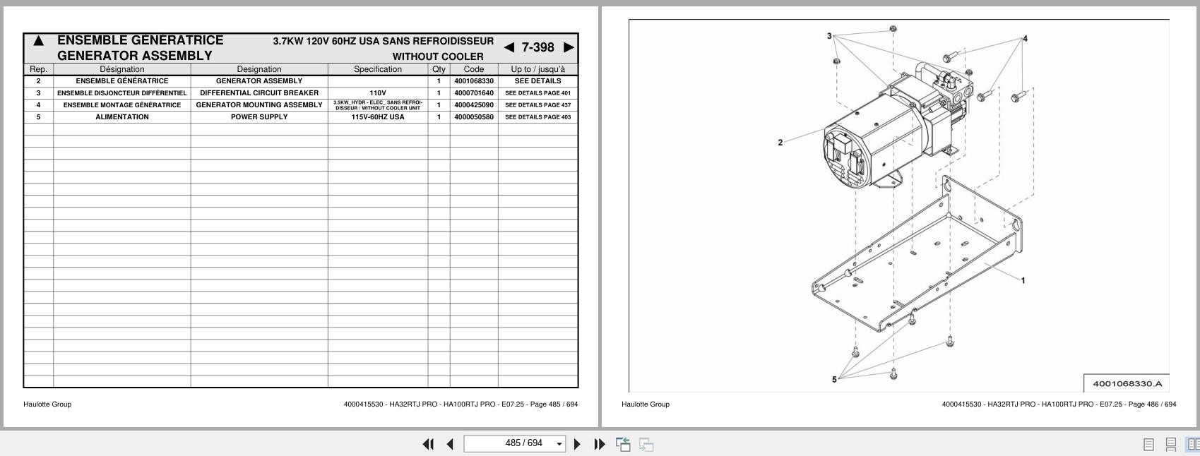 Haulotte Articulating Boom Lift HA32RTJ PRO HA100RTJ PRO Spare Parts Catalog 4000415530 07.2025 EN FR (2)