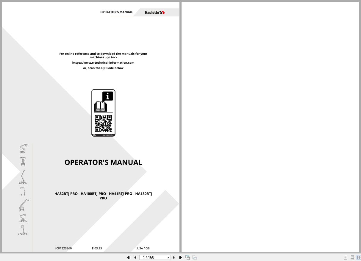 Haulotte Articulating Boom Lift HA32RTJ PRO to HA130RTJ PRO Operators Manual 4001323860 03.2025 EN (1)