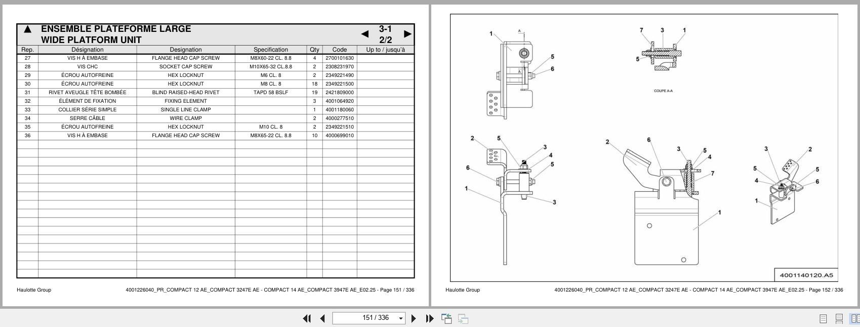 Haulotte Electric Scissor Lift COMPACT 12 AE to COMPACT 3947E AE Spare Parts Catalog 4001226040 02.2025 EN FR (2)