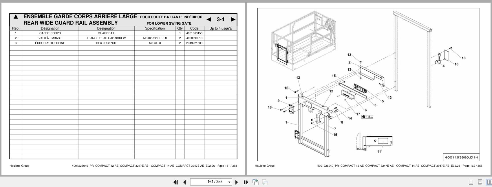 Haulotte Electric Scissor Lift COMPACT 12 AE to COMPACT 3947E AE Spare Parts Catalog 4001226040 02.2026 EN FR (2)