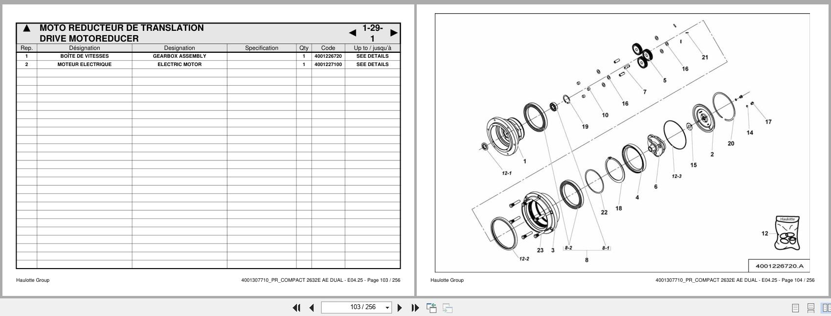 Haulotte Electric Scissor Lift COMPACT 2632E AE DUAL Spare Parts Catalog 4001307710 04.2024 EN FR (2)