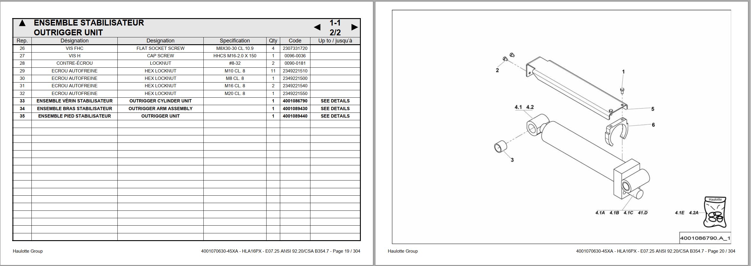 Haulotte Lightweight Self Propelled Boom Lift HLA16PX 45XA Spare Parts Catalog 4001070630 07.2025 EN FR (2)