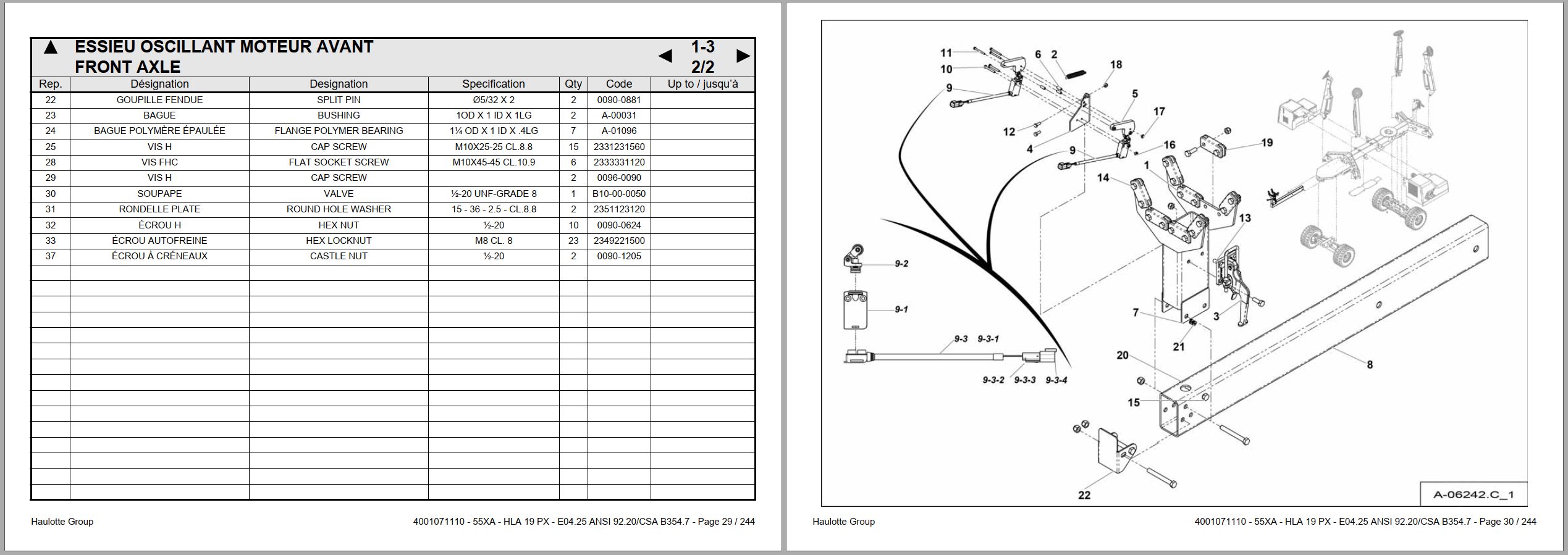 Haulotte Lightweight Self Propelled Boom Lift HLA19PX 55XA Spare Parts Catalog 4001071110 04.2025 EN FR (2)