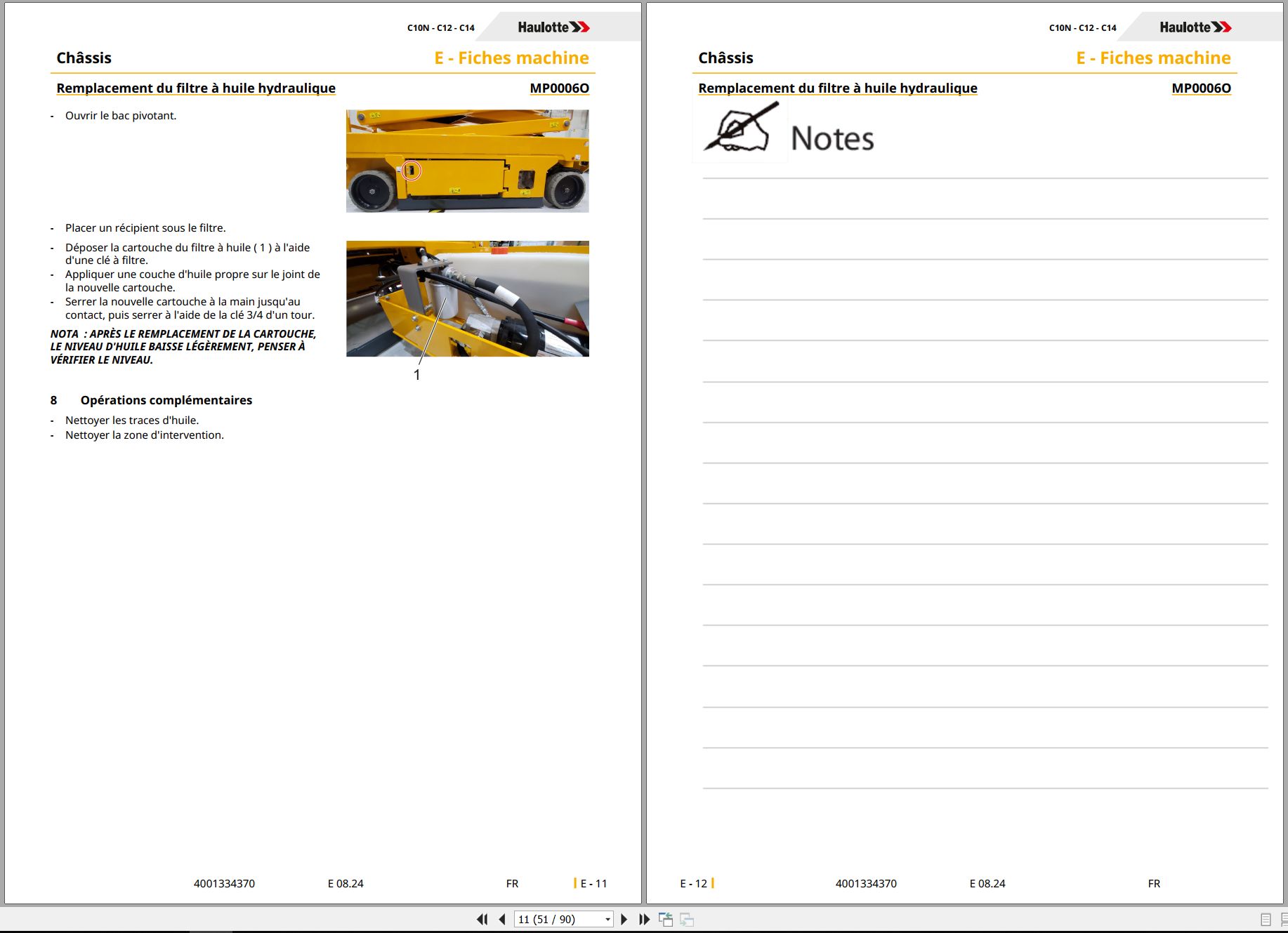 Haulotte Scissor Lift C 10N C 12 C 14 Maintenance Manual 4001334370 07.2024 FR (2)