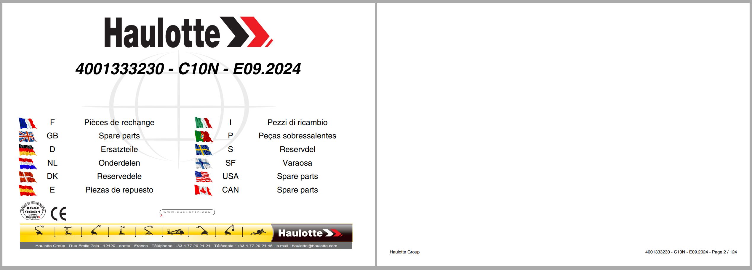 Haulotte Scissor Lift C 10N Spare Parts Catalog 4001333230 07.2024 EN FR (1)