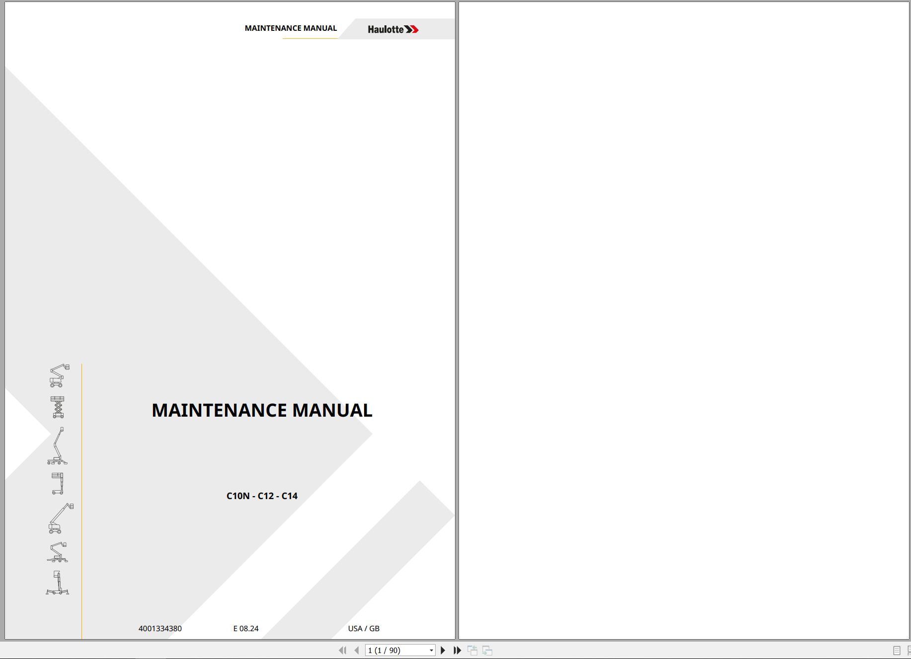 Haulotte Scissor Lift C10N C12 C14 Maintenance Manual 4001334380 07.2024 EN (1)