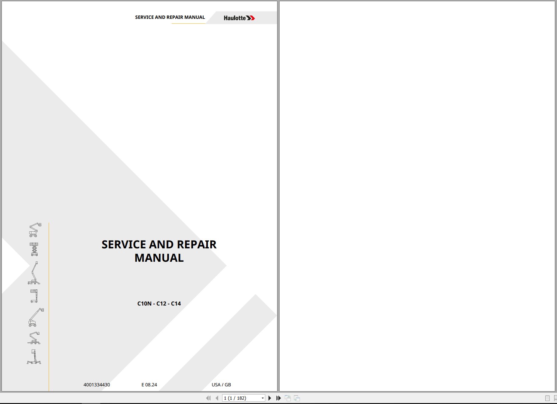 Haulotte Scissor Lift C10N C12 C14 Service Repair Manual 4001334430 07.2024 EN (1)