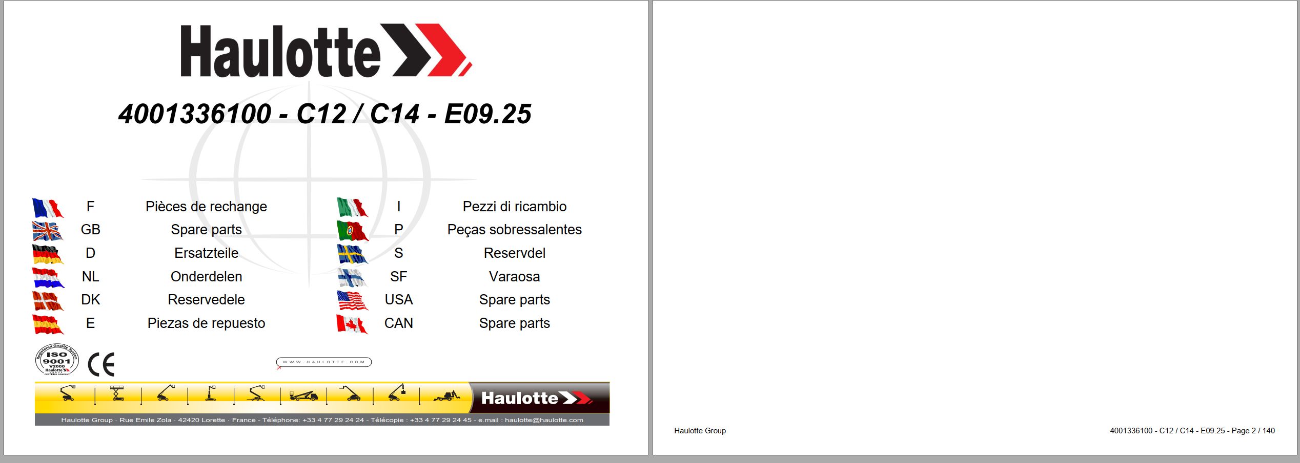 Haulotte Scissor Lift C12 C14 Spare Parts Catalog 4001336100 09.2025 EN FR (1)