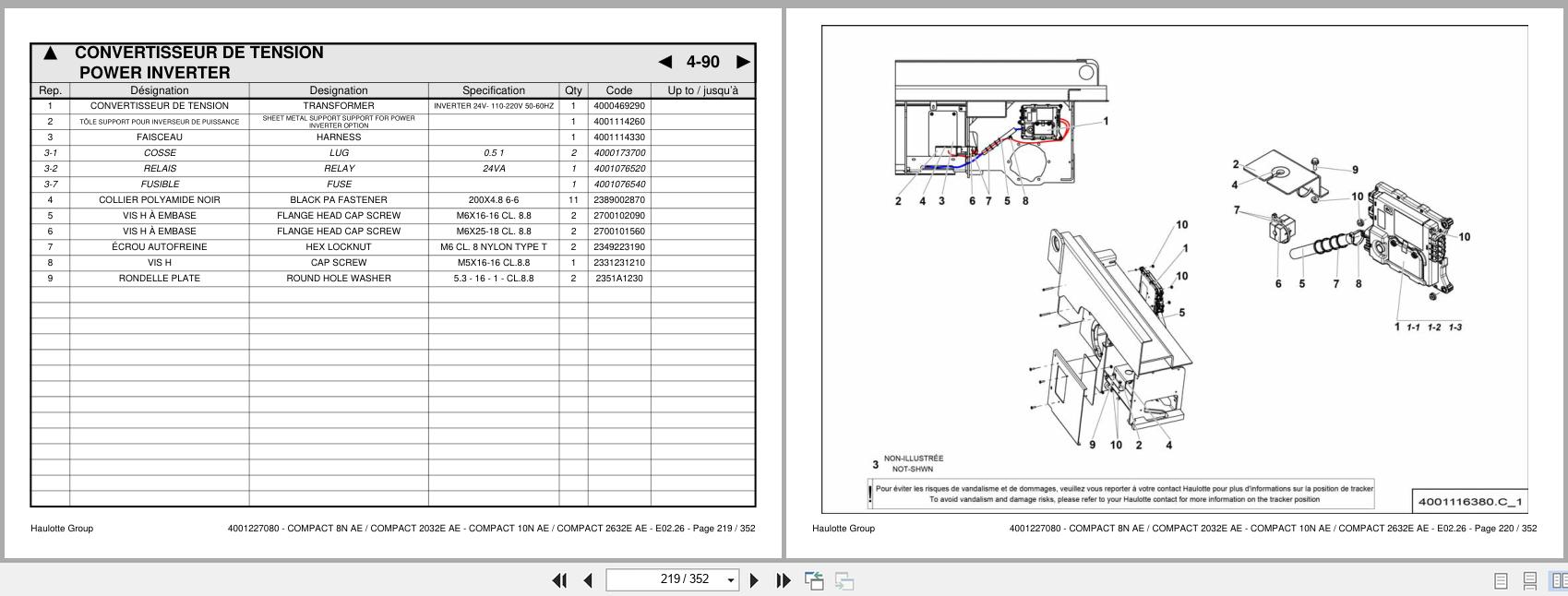 Haulotte Scissor Lift COMPACT 10N to 2032AE Spare Parts Catalog 4001227080 02.2026 EN FR (2)