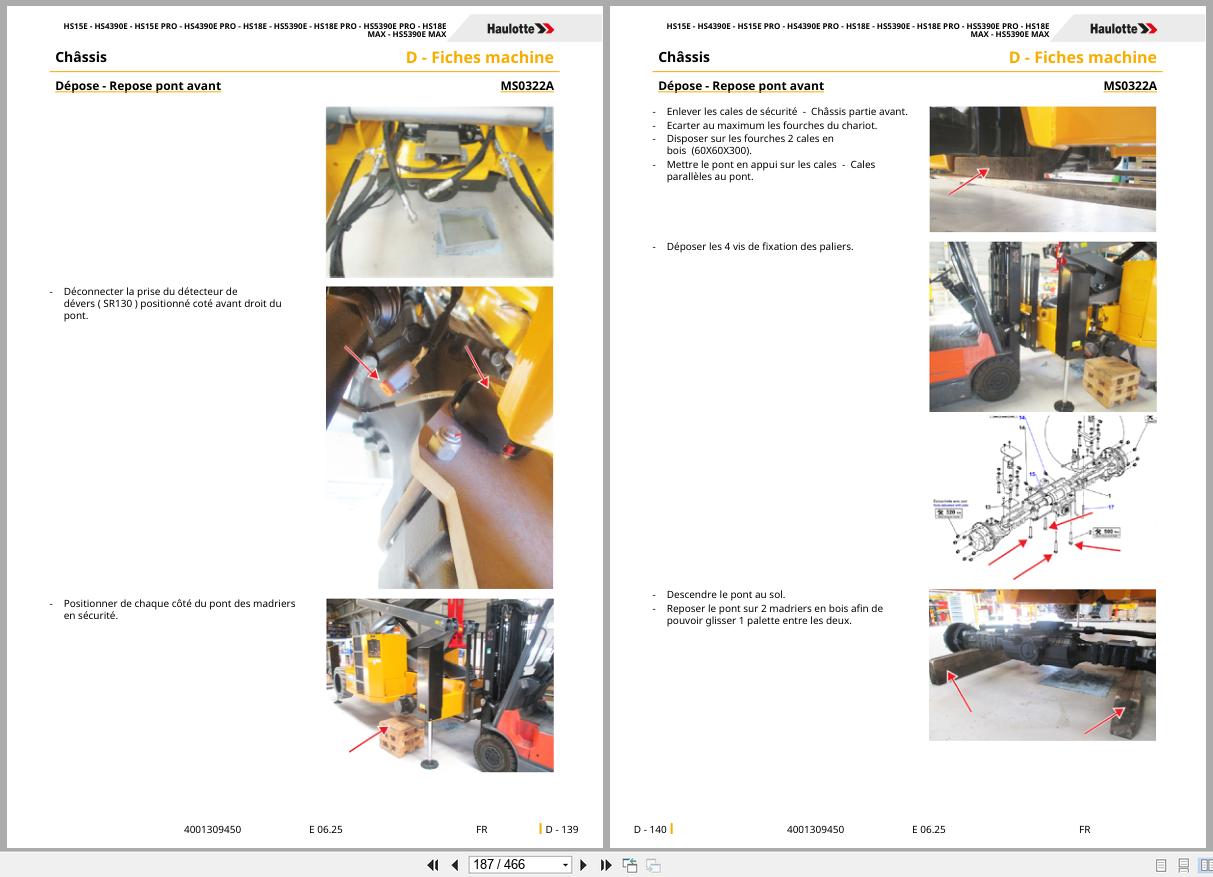 Haulotte Scissor Lift HS15E to HS5390E MAX Maintenance Manual 4001309450 06.2025 FR (2)