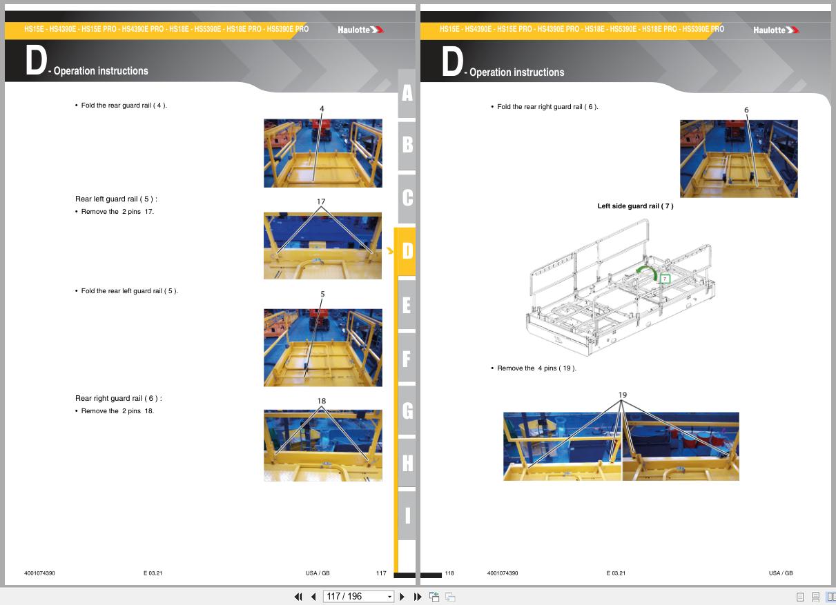 Haulotte Scissor Lift HS15E to HS5390E PRO Operators Manual 4001074390 03.2021 EN (2)