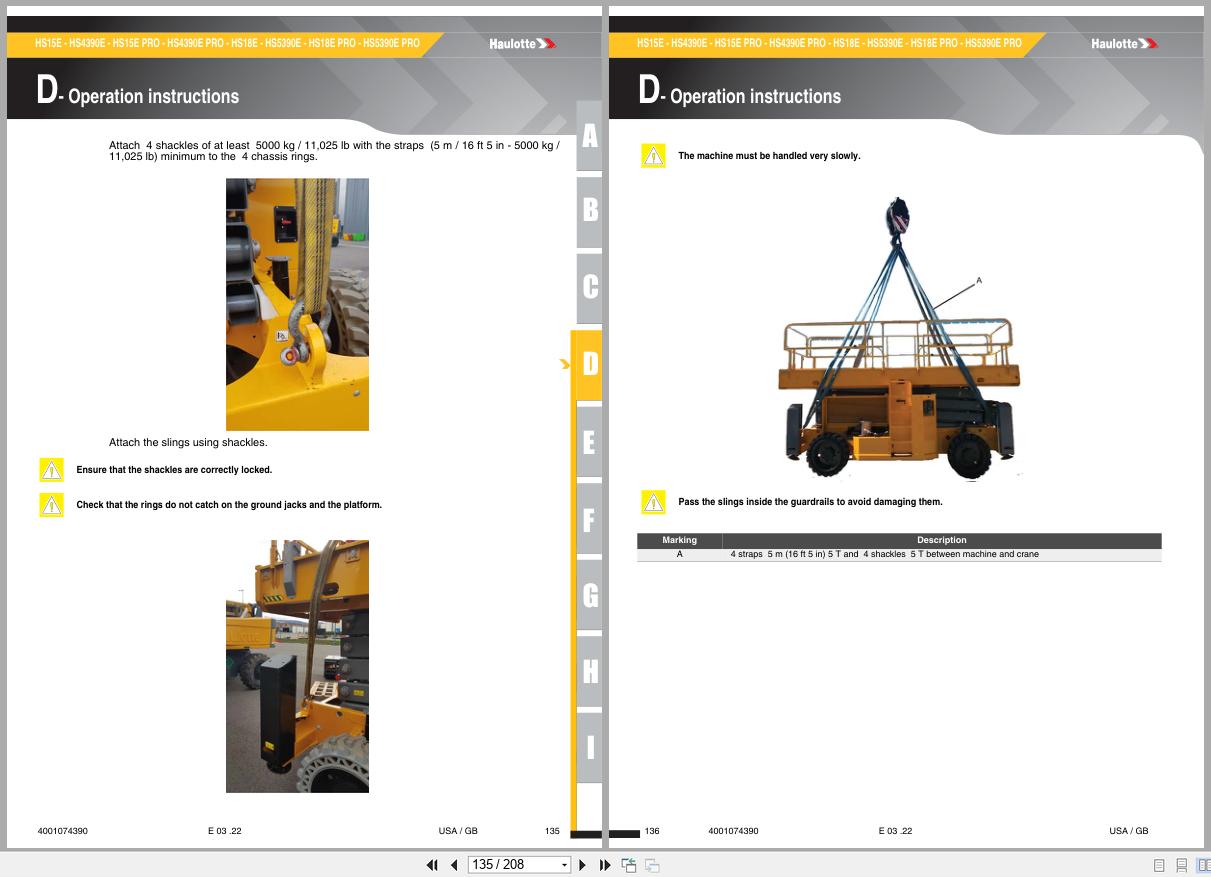 Haulotte Scissor Lift HS15E to HS5390E PRO Operators Manual 4001074390 03.2022 EN (2)