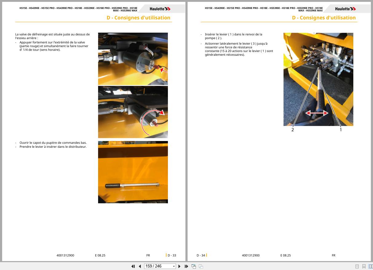 Haulotte Scissor Lift HS15E to HS5390E PRO User Manual 4001312900 08.2025 FR (2)