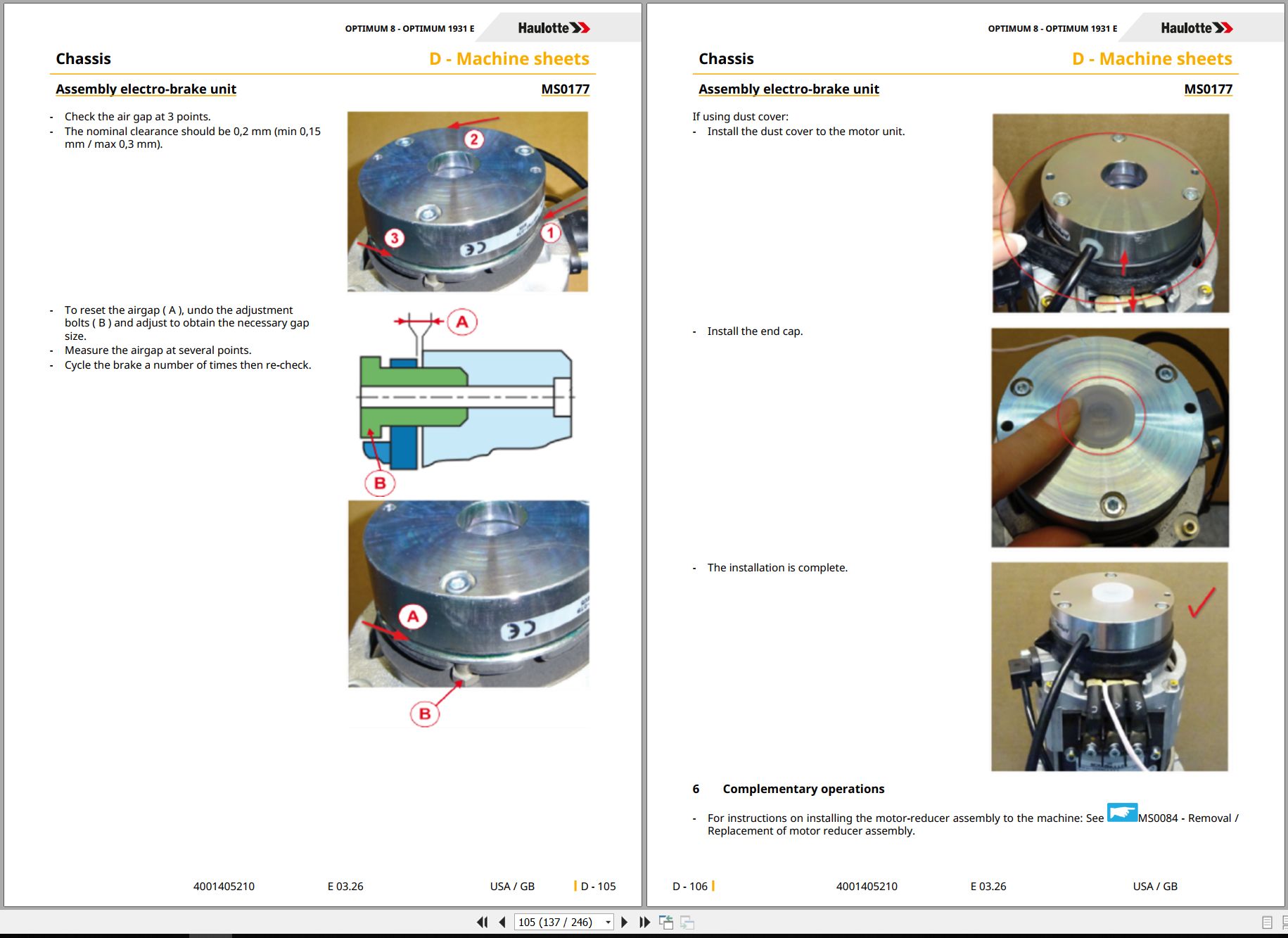 Haulotte Scissor Lift OPTIMUM 8 OPTIMUM 1931 E Service Repair Manual 4001405210 03.2026 EN (2)