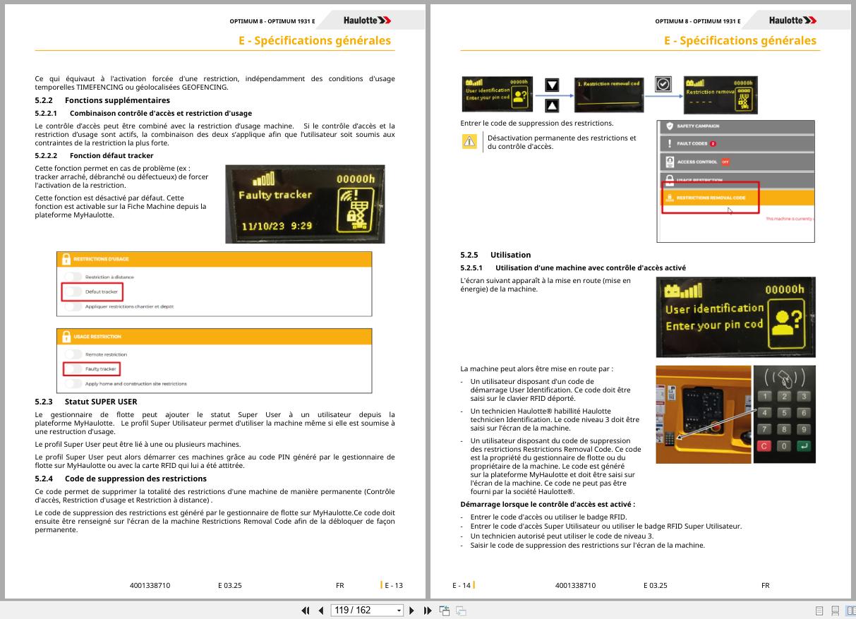 Haulotte Scissor Lift OPTIMUM 8 OPTIMUM 1931 E User Manual 4001338710 03.2025 FR (2)
