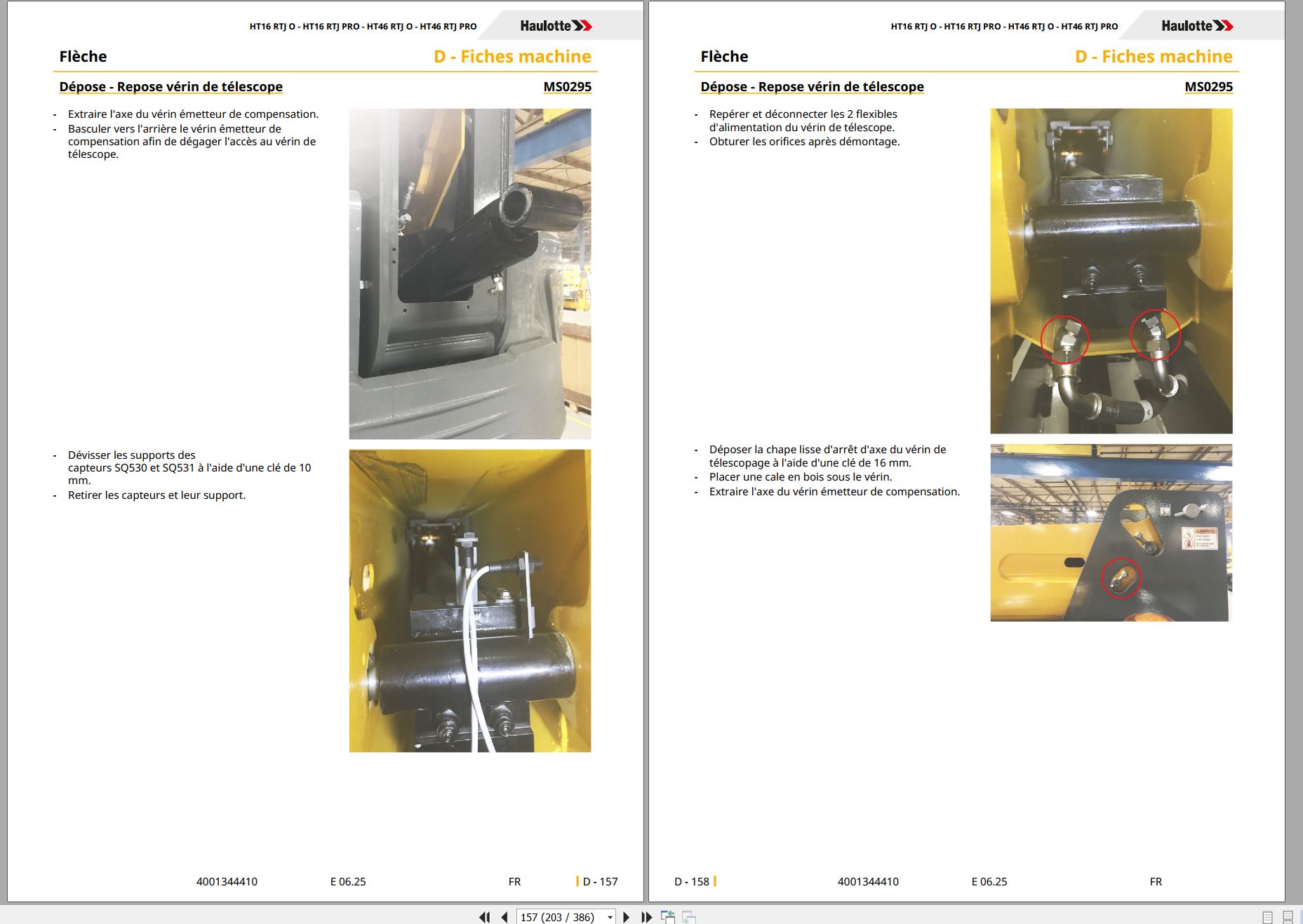 Haulotte Telescopic Booms HT16 RTJ O to HT46 RTJ PRO Maintenance Manual 4001344410 06.2025 FR (2)