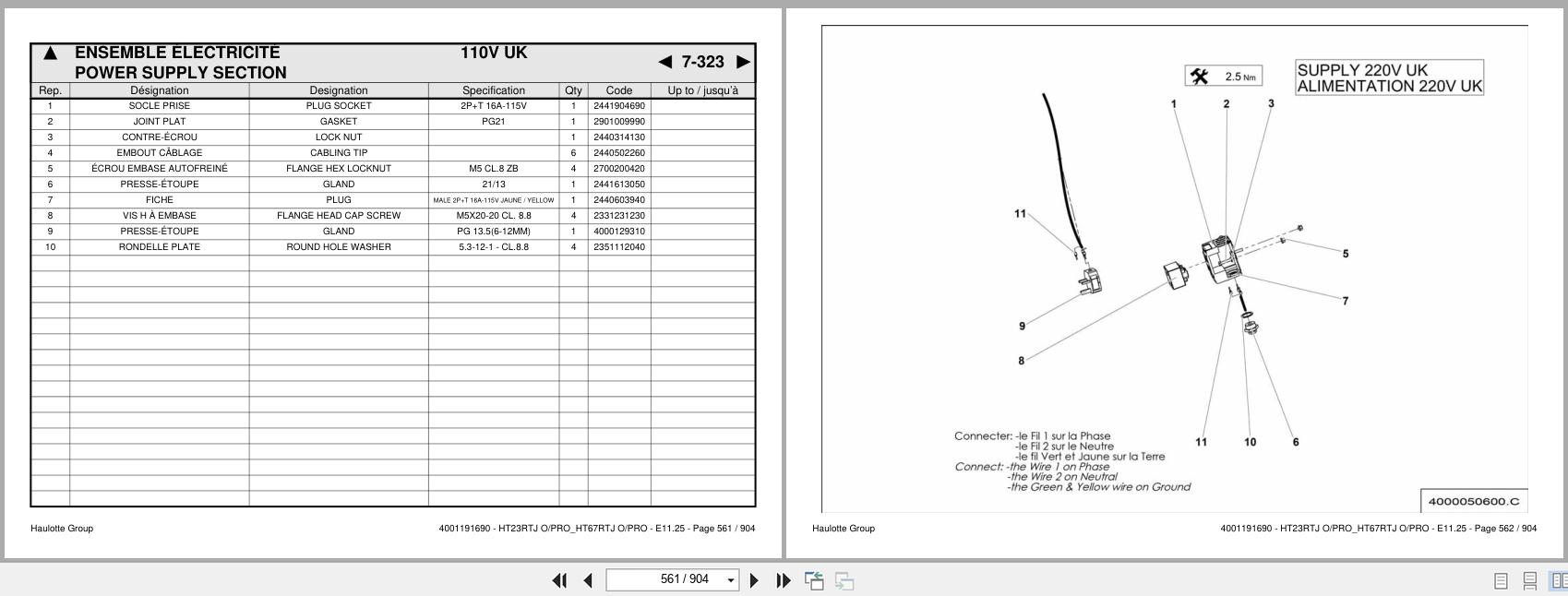 Haulotte Telescopic Booms HT23RTJ O to HT67RTJ PRO Spare Parts Catalog 4001191690 11.2025 EN FR (2)