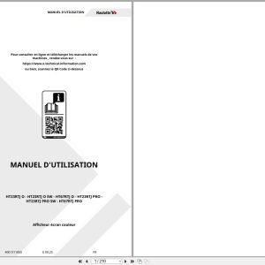 Haulotte Telescopic Booms HT23RTJ O to HT67RTJ PRO User Manual 4001311850 09.2025 FR (1)