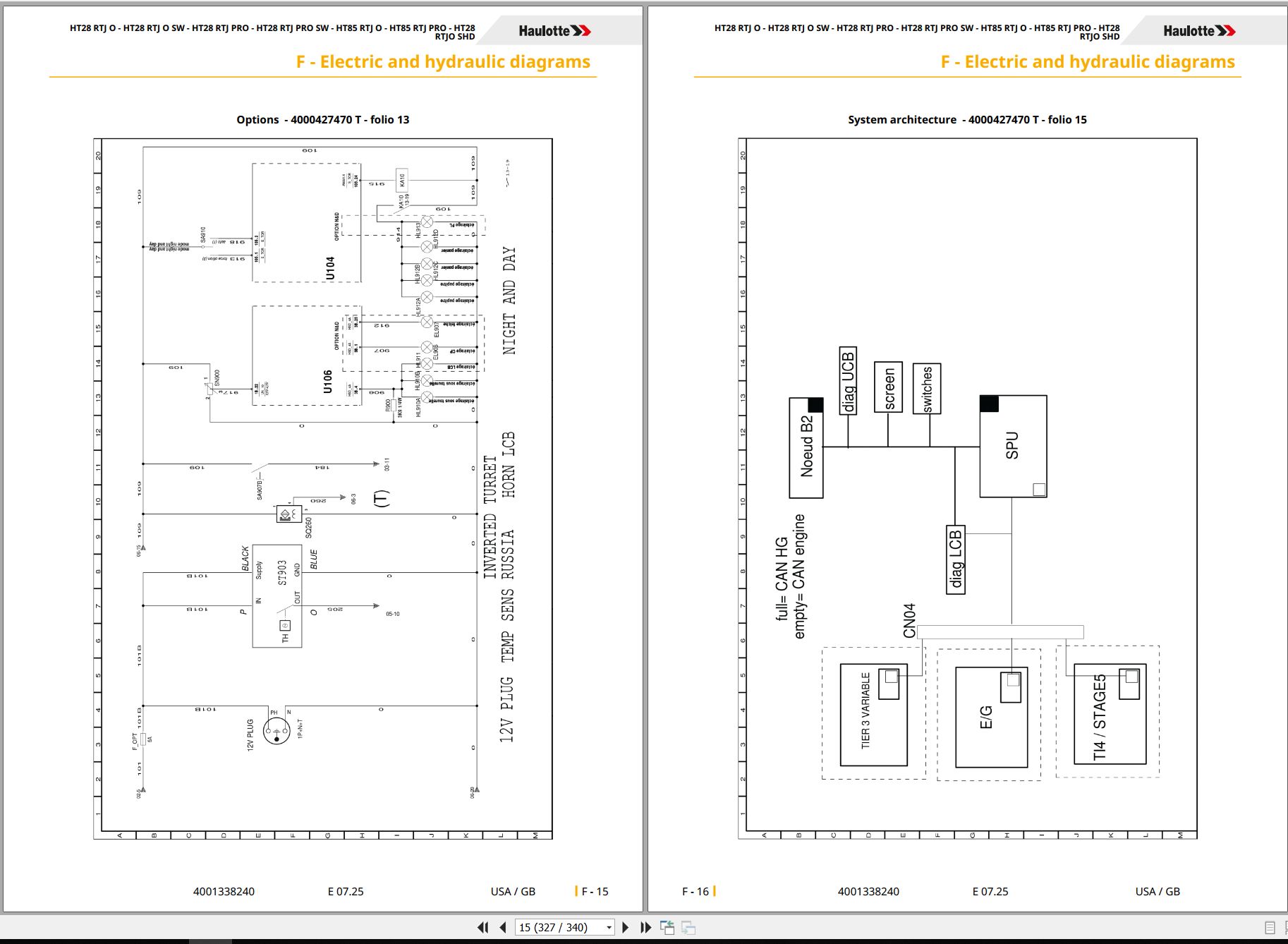 Haulotte Telescopic Booms HT28 RTJ O to HT28 RTJ SHD Service Repair Manual 4001338240 06.2025 EN (3)