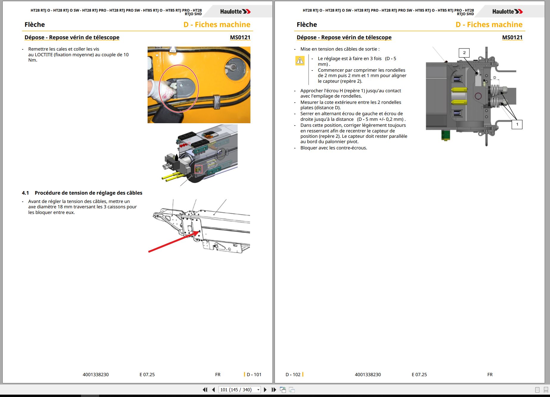 Haulotte Telescopic Booms HT28 RTJ O to HT28 RTJO SHD Maintenance Manual 4001338230 06.2025 FR (2)