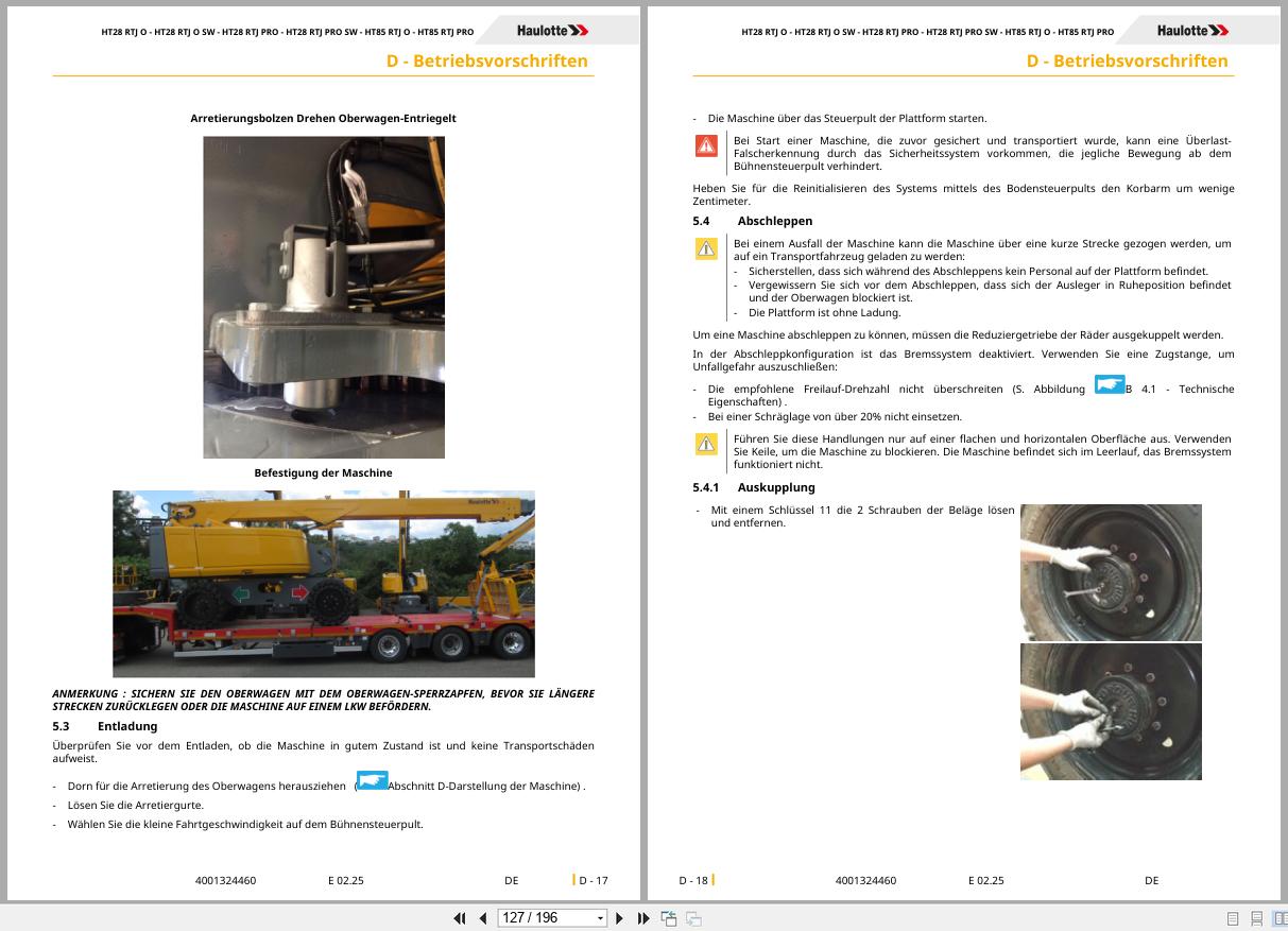 Haulotte Telescopic Booms HT28 RTJ O to HT85 RTJ PRO Operators Manual 4001324460 02.2025 DE (2)