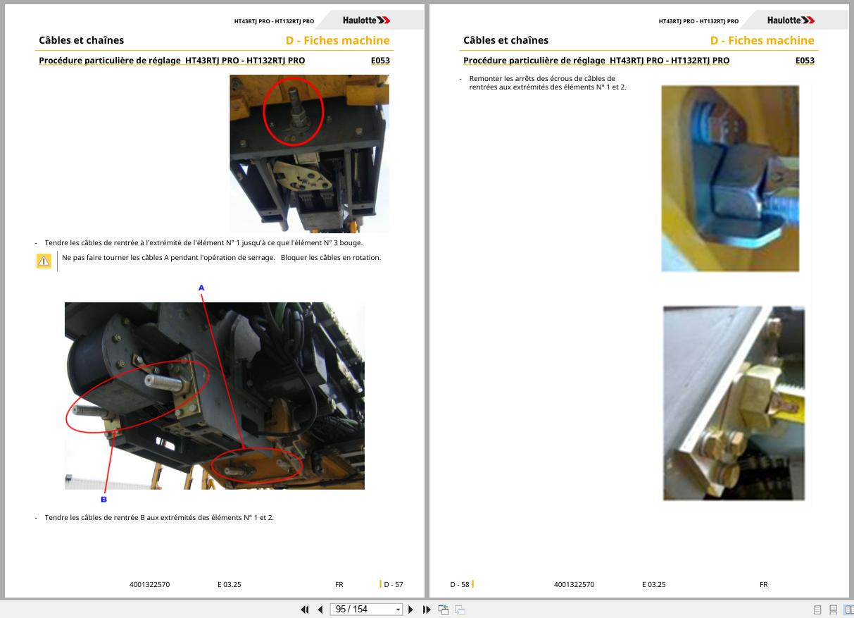 Haulotte Telescopic Booms HT43 RTJ PRO HT132 RTJ PRO Maintenance Manual 4001322570 03.2025 FR (2)
