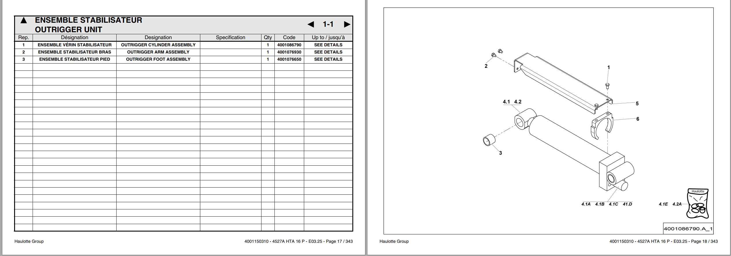 Haulotte Trailer Mounted Booms 4527A HTA 16 P Spare Parts Catalog 4001150310 03.2025 EN FR (2)