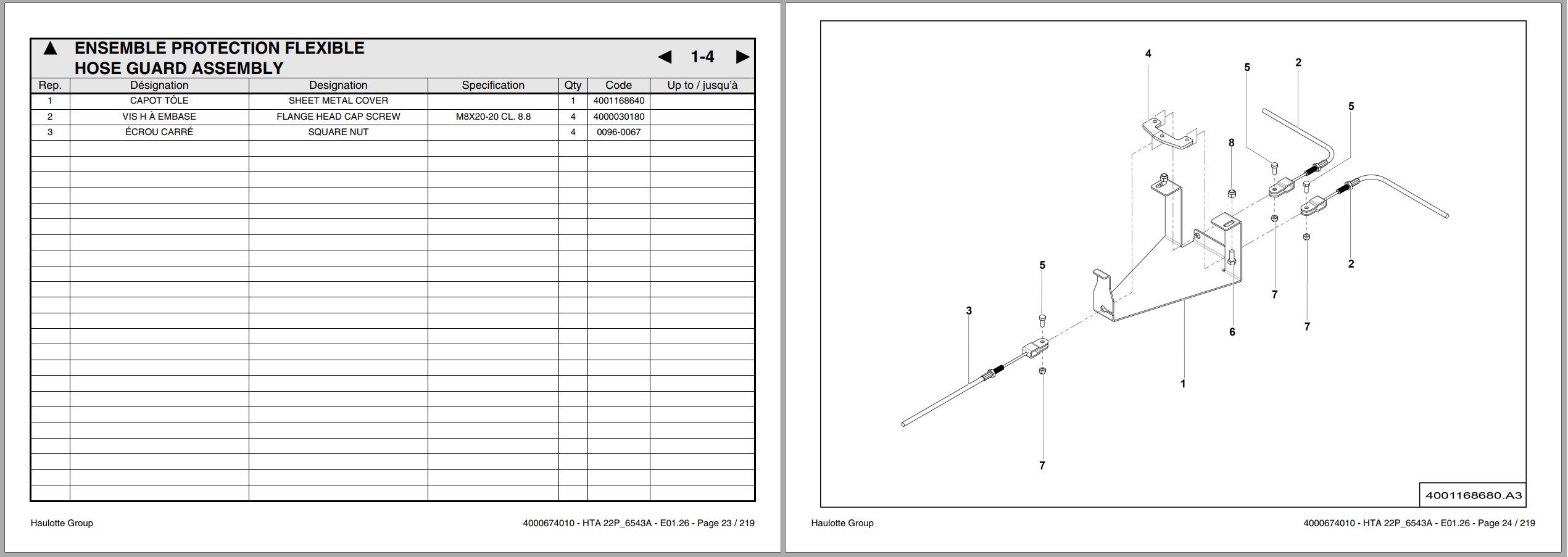 Haulotte Trailer Mounted Booms HTA22 P 6543 A Spare Parts Catalog 4000674010 01.2026 EN FR (2)