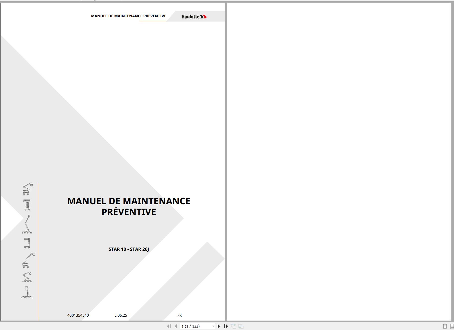 Haulotte Vertical Mast STAR 10 STAR 26J Maintenance Manual 4001354540 06.2025 FR (1)