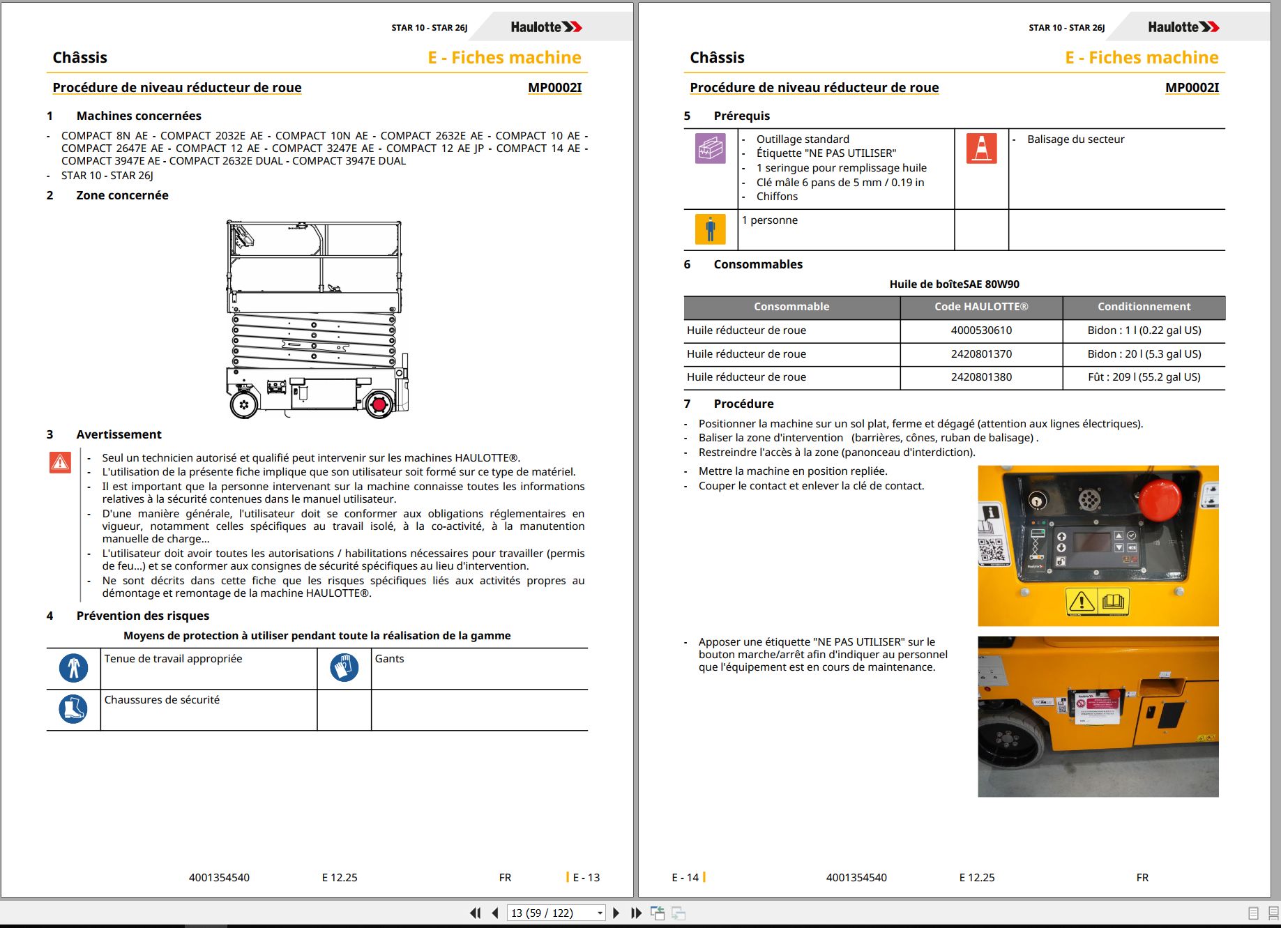 Haulotte Vertical Mast STAR 10 STAR 26J Maintenance Manual 4001354540 12.2025 FR (2)