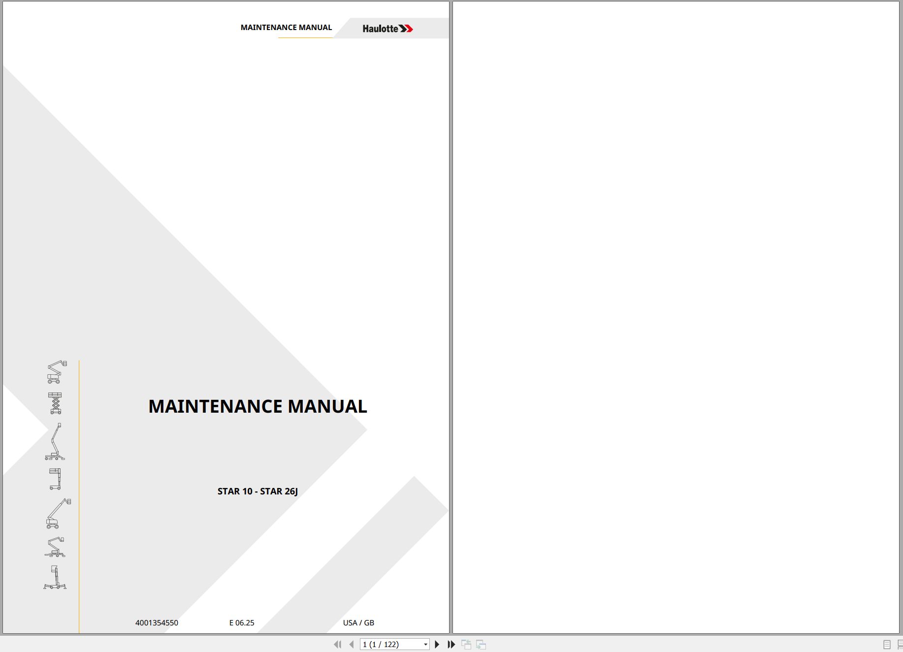 Haulotte Vertical Mast STAR 10 STAR 26J Maintenance Manual 4001354550 06.2025 EN (1)