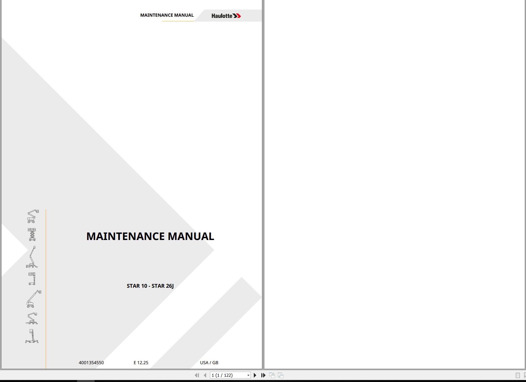 Haulotte Vertical Mast STAR 10 STAR 26J Maintenance Manual 4001354550 12.2025 EN (1)