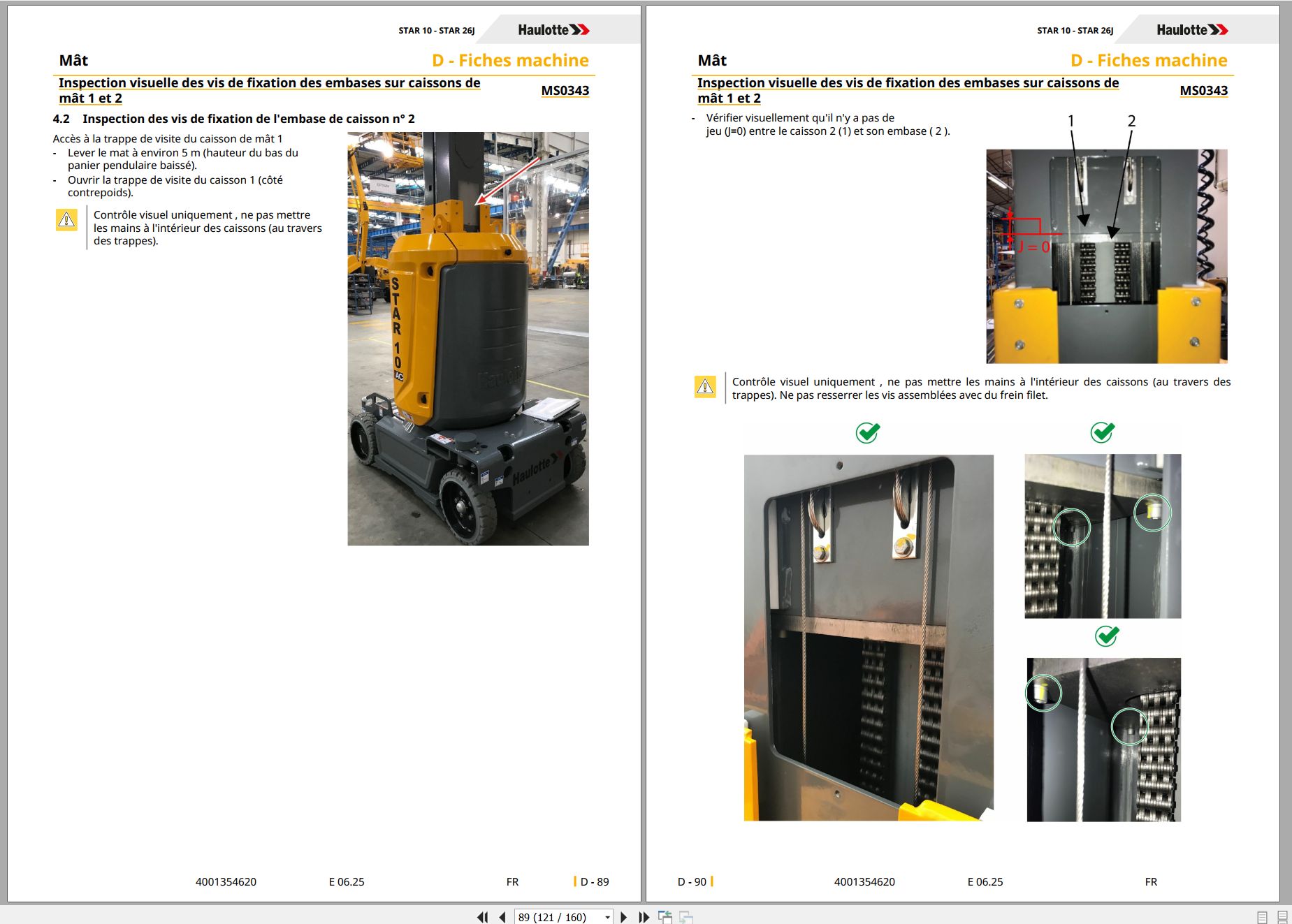 Haulotte Vertical Mast STAR 10 STAR 26J Maintenance Manual 4001354620 06.2025 FR (2)