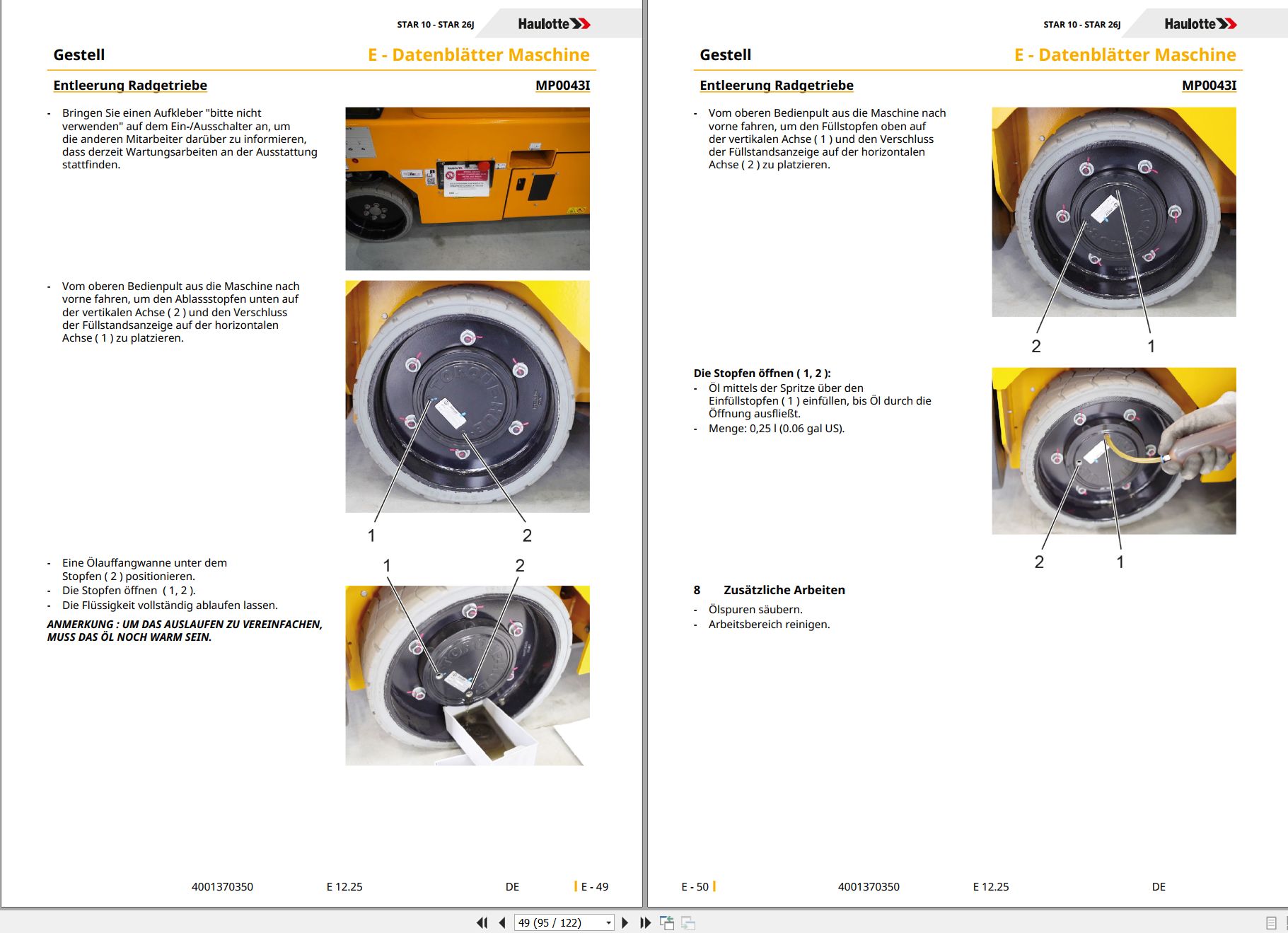 Haulotte Vertical Mast STAR 10 STAR 26J Maintenance Manual 4001370350 12.2025 DE (2)