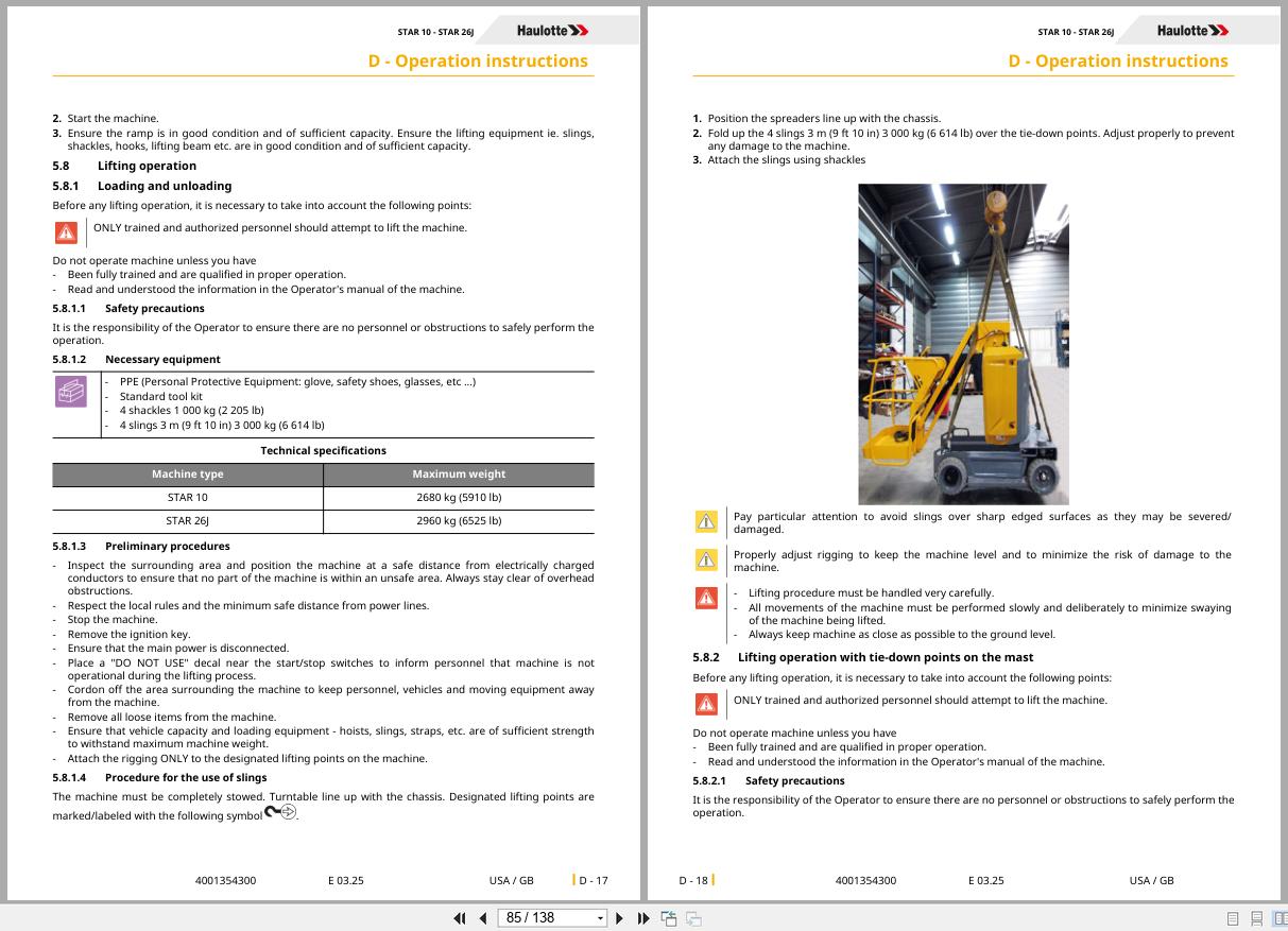 Haulotte Vertical Mast STAR 10 STAR 26J Operators Manual 4001354300 03.2025 EN (2)
