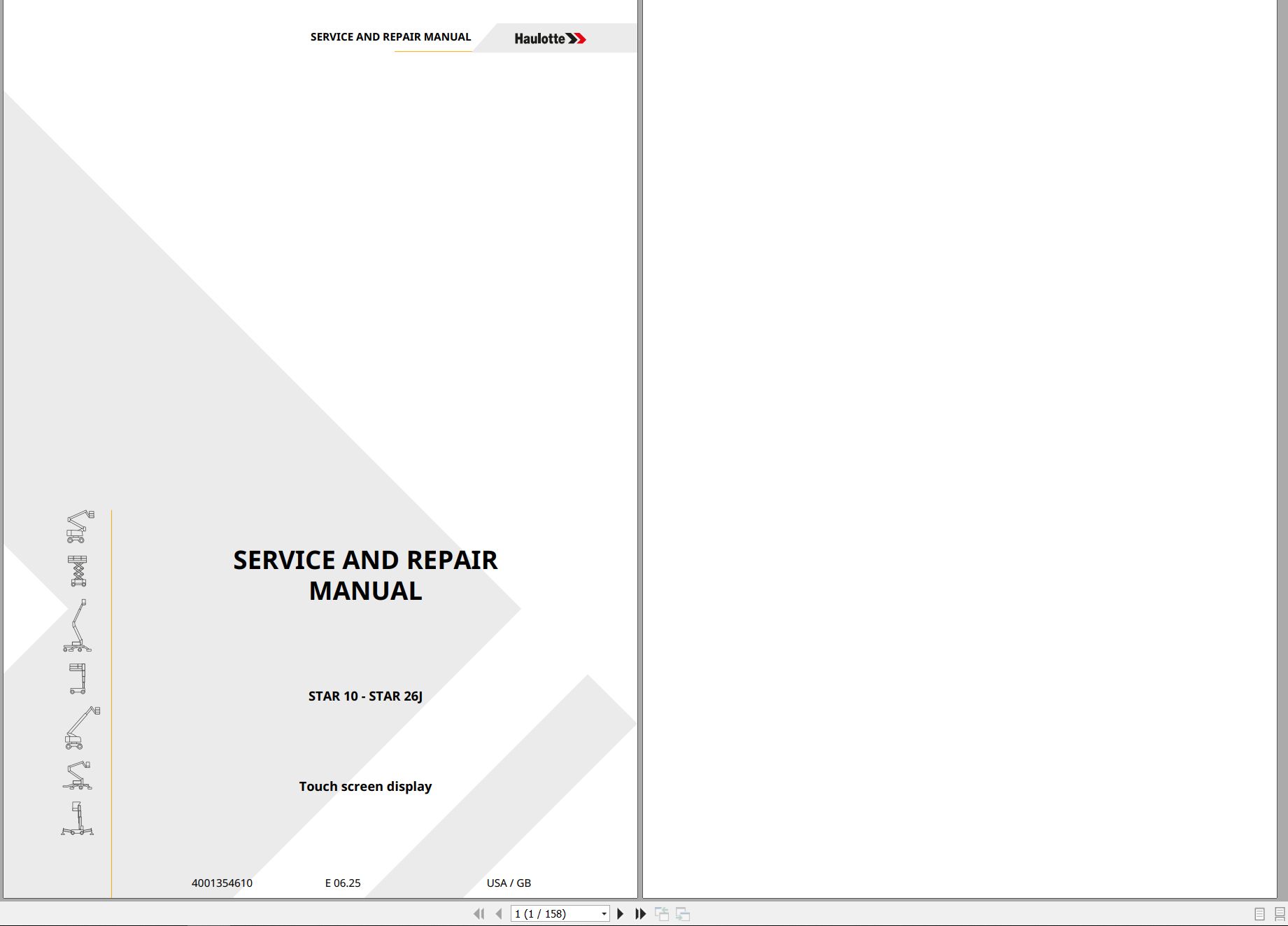 Haulotte Vertical Mast STAR 10 STAR 26J Service Repair Manual 4001354610 06.2025 EN (1)