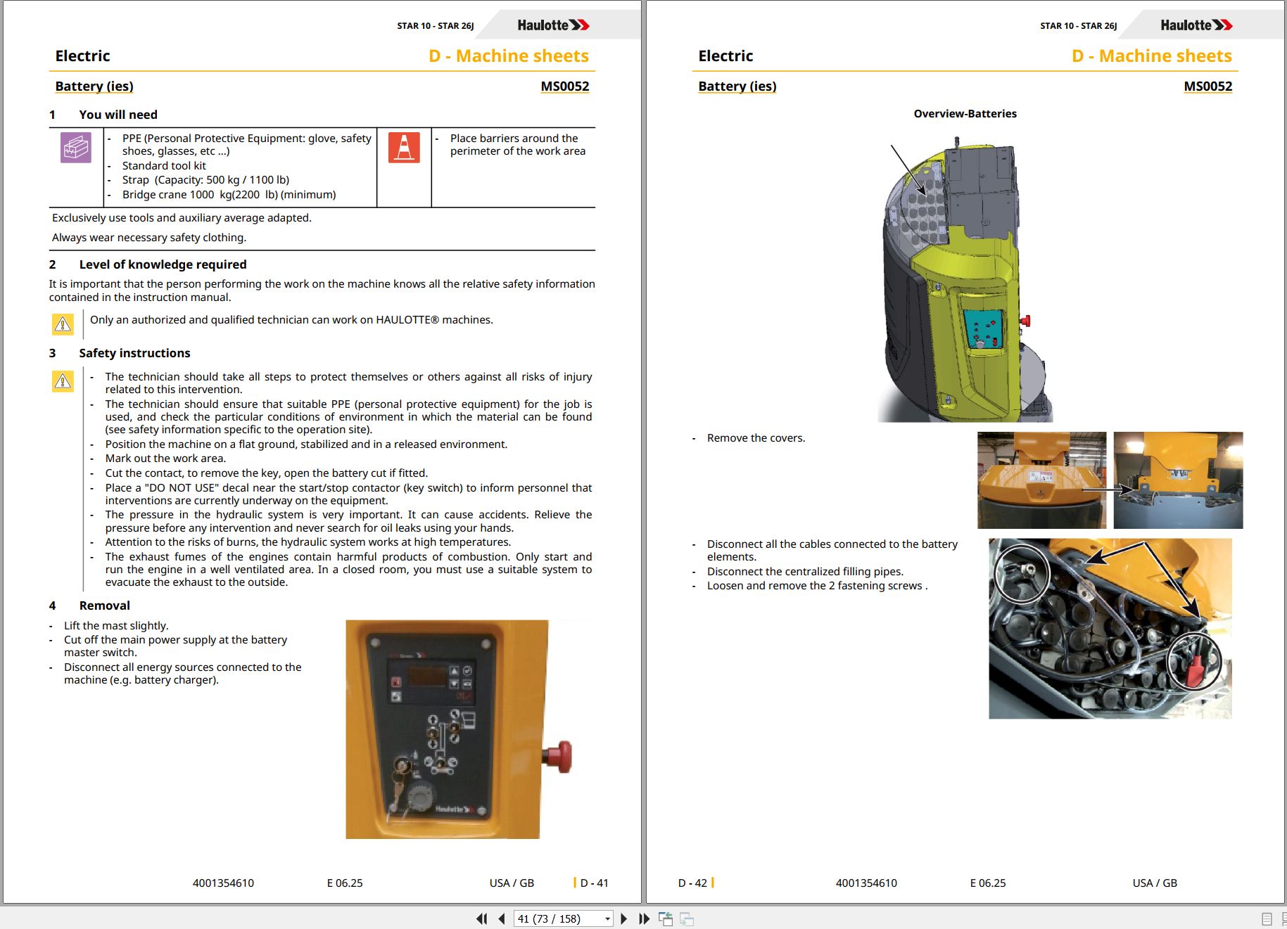 Haulotte Vertical Mast STAR 10 STAR 26J Service Repair Manual 4001354610 06.2025 EN (2)
