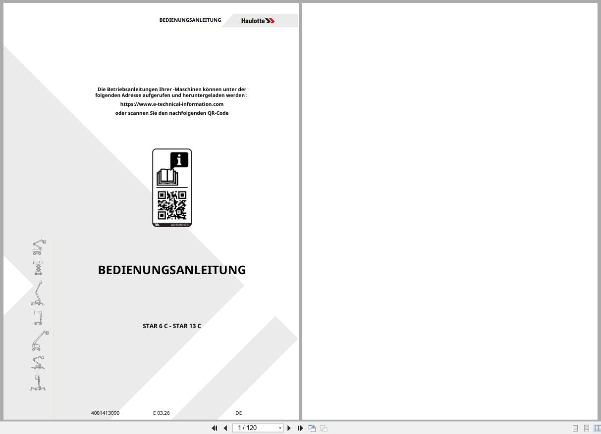 Haulotte Vertical Mast STAR 6 C STAR 13 C Operators Manual 4001413090 03.2026 DE (1)