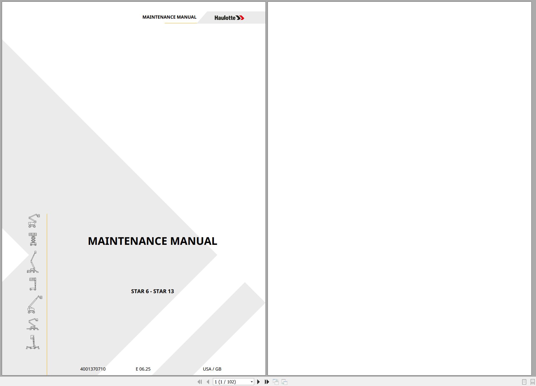 Haulotte Vertical Mast STAR 6 STAR 13 Maintenance Manual 4001370710 06.2025 EN (1)