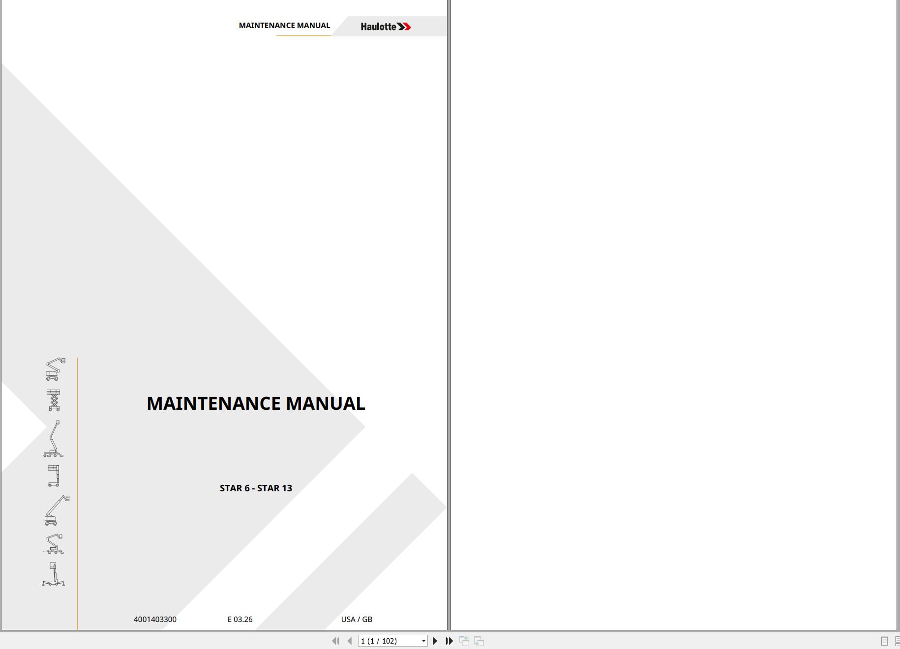 Haulotte Vertical Mast STAR 6 STAR 13 Maintenance Manual 4001403300 03.2026 EN (1)
