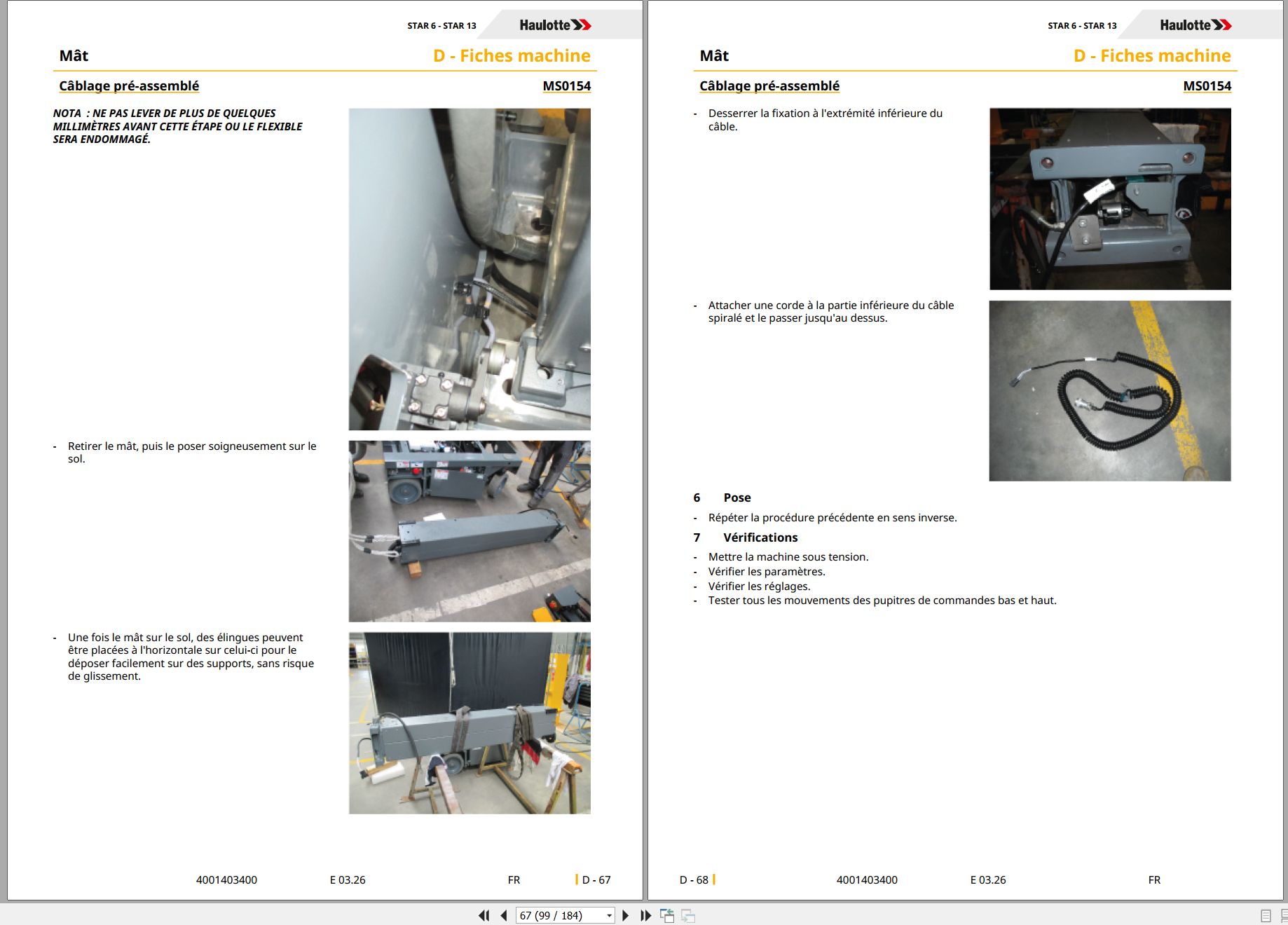 Haulotte Vertical Mast STAR 6 STAR 13 Maintenance Manual 4001403400 03.2026 FR (2)