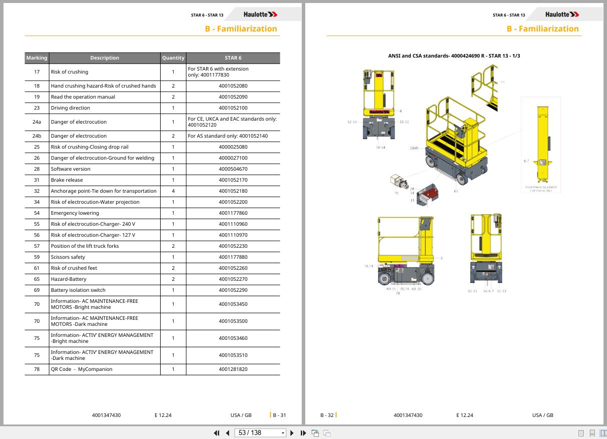 Haulotte Vertical Mast STAR 6 STAR 13 Operators Manual 4001347430 12.2024 EN (2)
