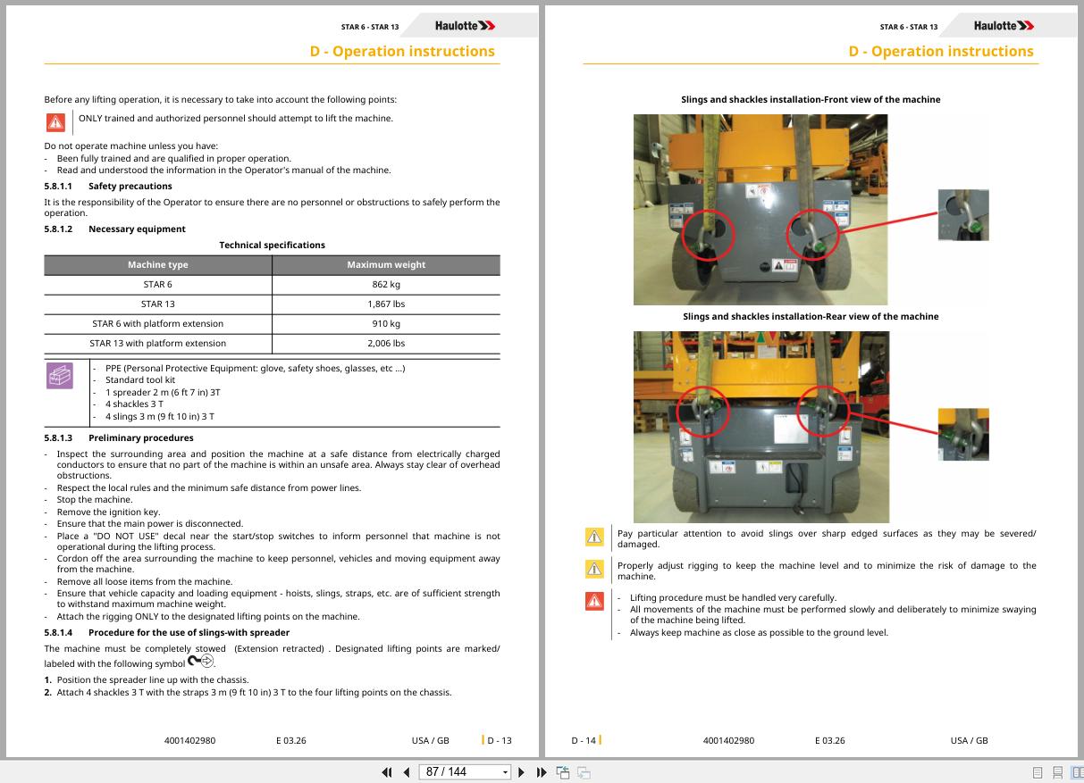 Haulotte Vertical Mast STAR 6 STAR 13 Operators Manual 4001402980 03.2026 EN (2)