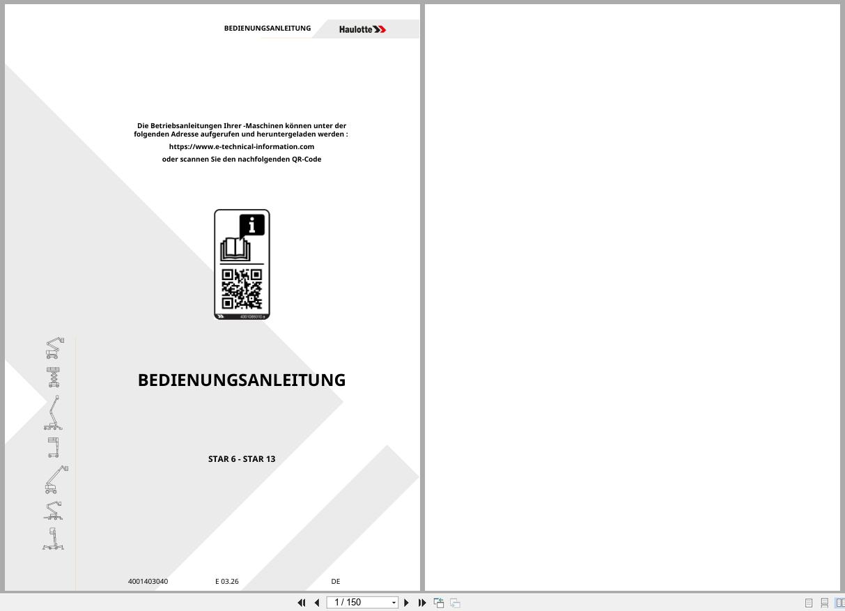 Haulotte Vertical Mast STAR 6 STAR 13 Operators Manual 4001403040 03.2026 DE (1)