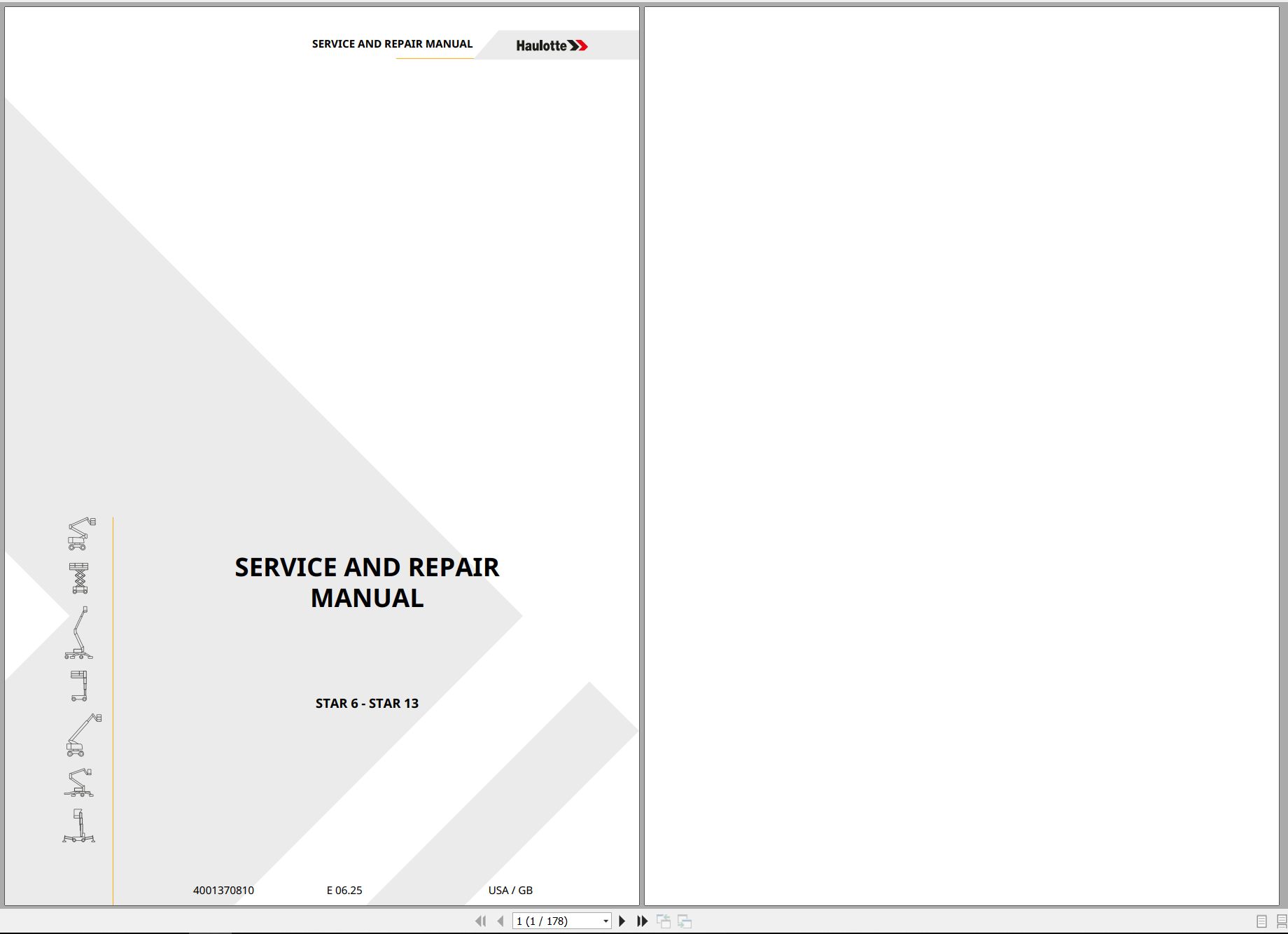 Haulotte Vertical Mast STAR 6 STAR 13 Service Repair Manual 4001370810 06.2025 EN (1)