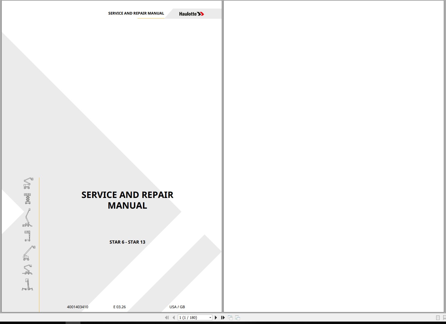 Haulotte Vertical Mast STAR 6 STAR 13 Service Repair Manual 4001403410 03.2026 EN (1)